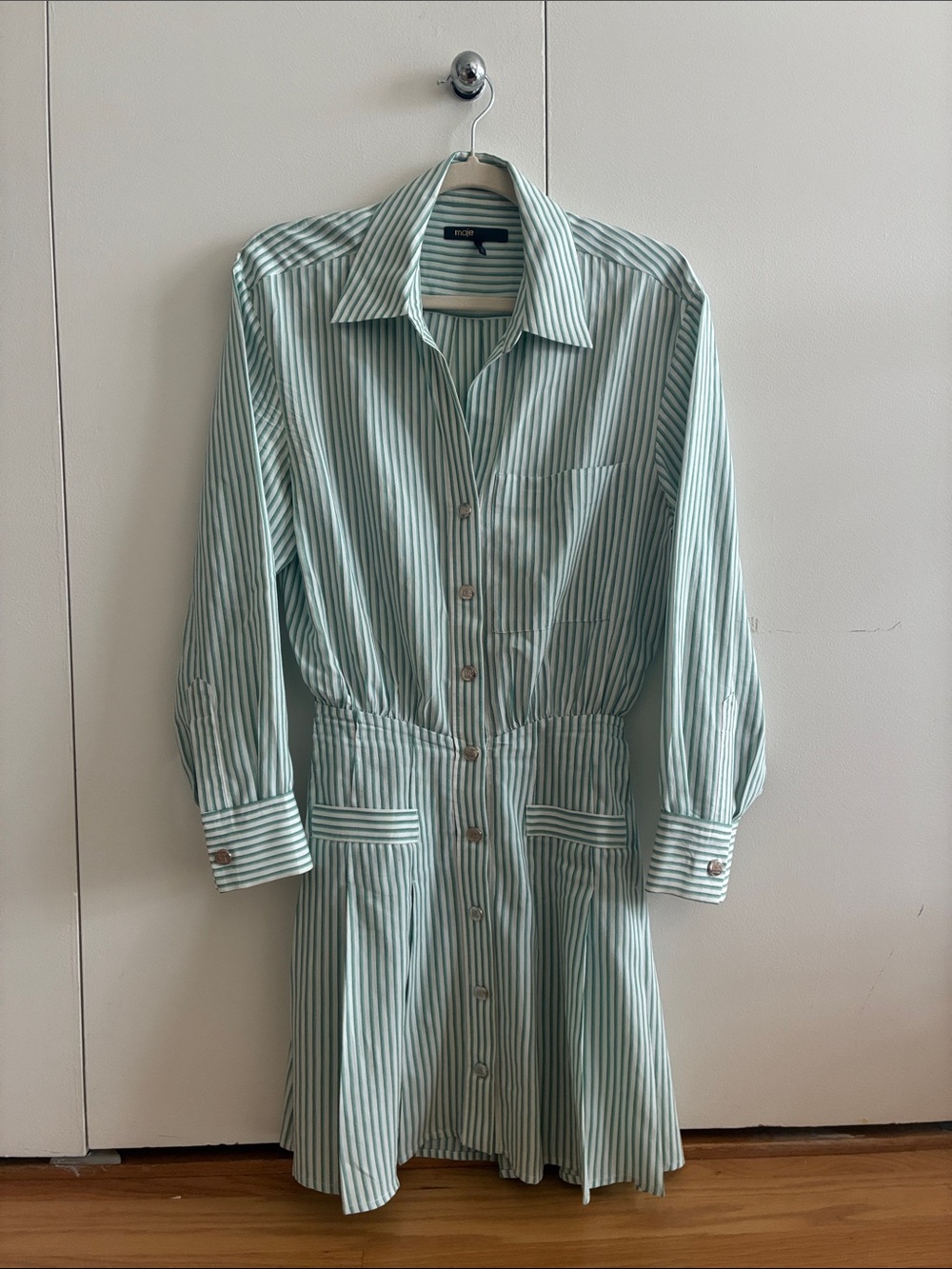 Maje Striped Shirt Dress 34